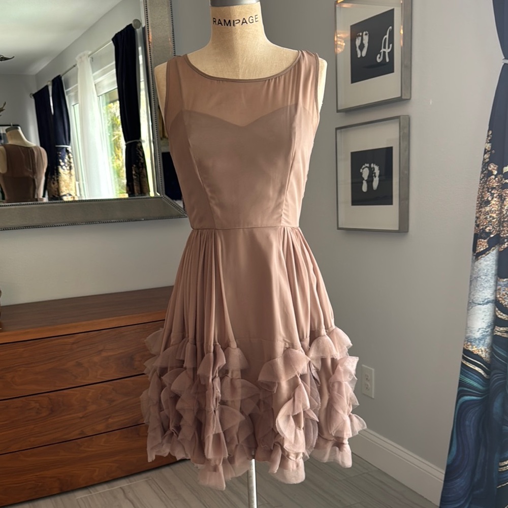 Elegant Taupe Sleeveless Dress by Lauren Conrad Runway Size 6